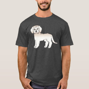 Crèmefärgad Mini Goldendoodle Söt Tecknad Hund T Shirt