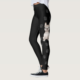 Crèmefransk Bulldog / Frenchie Hund & Tassar Leggings