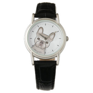 Cremefransk Bulldog / Frenchie-huvud Armbandsur