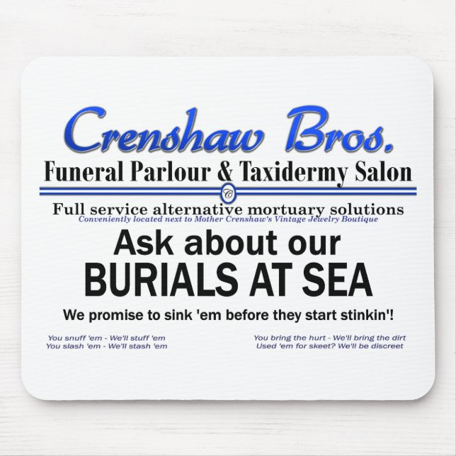Crenshaw Bros Burial at Sea Promo Merch Musmatta (Framsidan)