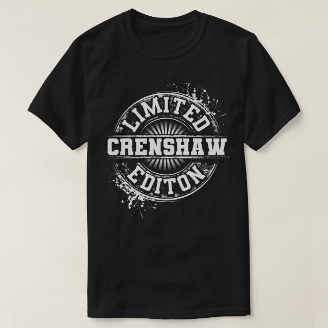 CRENSHAW Funny Surname Family Träd Birthday Reunio T Shirt (Design framsida)