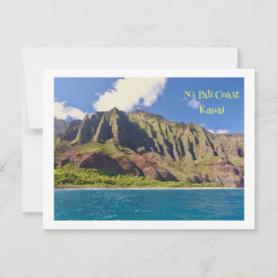 Crenulerade klipp av Nā Pali Kusten, Kauai Vykort