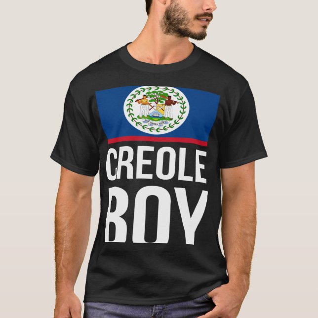 Creole Boy Belize Pridet Belizean Flagga Culture A T Shirt (Framsida)