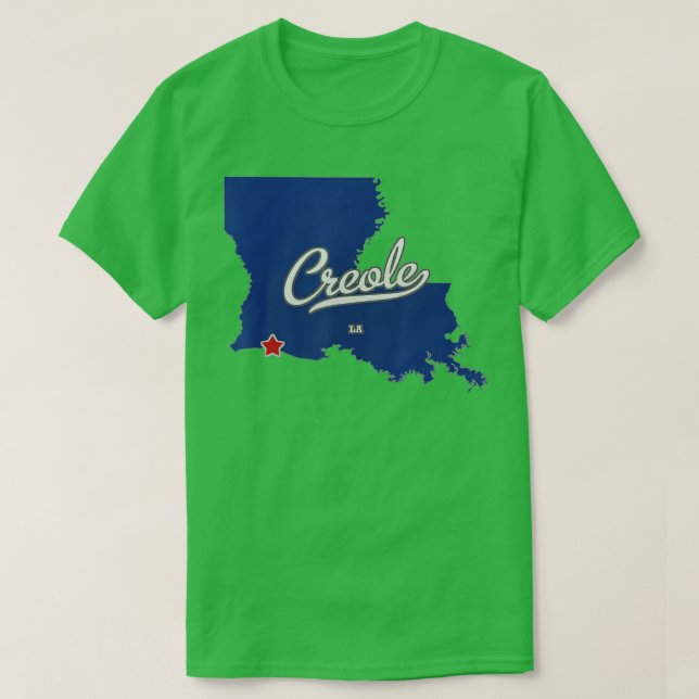 Creole Louisiana LA Karta T Shirt (Design framsida)