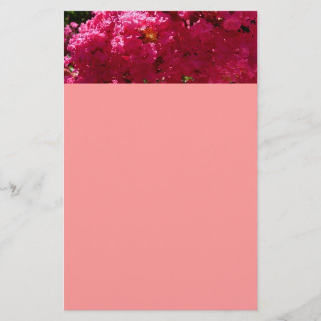 Crepe Myrtle Träd Magenta Blommigt Brevpapper (Framsida)