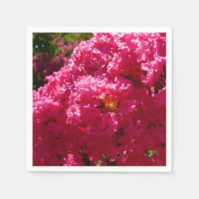 Crepe Myrtle Träd Magenta Blommigt Pappersservett (Framsidan)