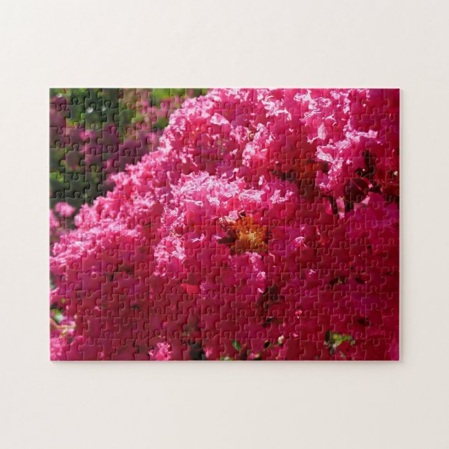 Crepe Myrtle Träd Magenta Blommigt Pussel (Horisontell)