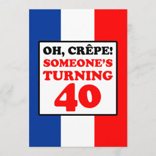 Crepe, nån som vrider 40 Inbjudan