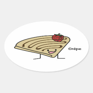 Crepe pasty Jordberry dessert chokladchoklad Frans Ovalt Klistermärke