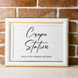 Crepe station Bröllop-skylt Poster