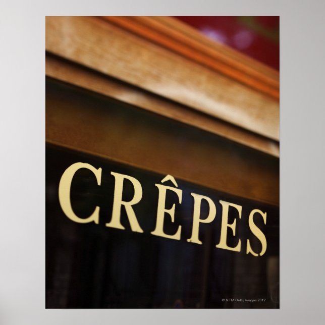 Crepes-skylt, Paris Poster (Framsidan)
