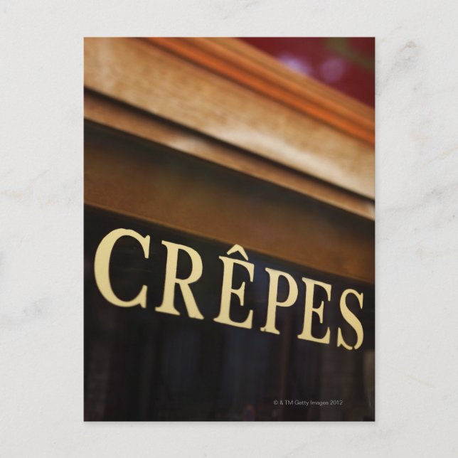 Crepes-skylt, Paris Vykort (Framsida)