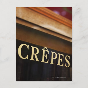 Crepes-skylt, Paris Vykort