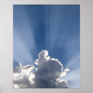 Crepuscular eller God's rockstreak förbi molnet. Poster