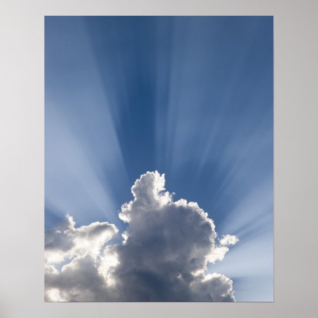 Crepuscular eller God's rockstreak förbi molnet. Poster (Framsidan)