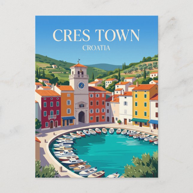 Cres stad Kroatien Vykort (Framsida)