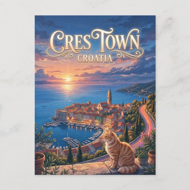 Cres Town, Cres, Kroatien Kroatien Vykort (Framsida)