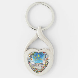 Cres  twisted heart silverfärgad nyckelring