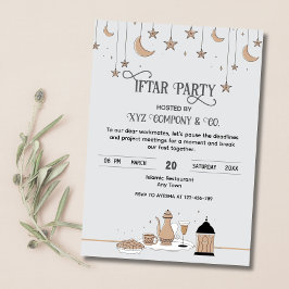 Crescent and stars iftar-inbjudan för anställda inbjudningar