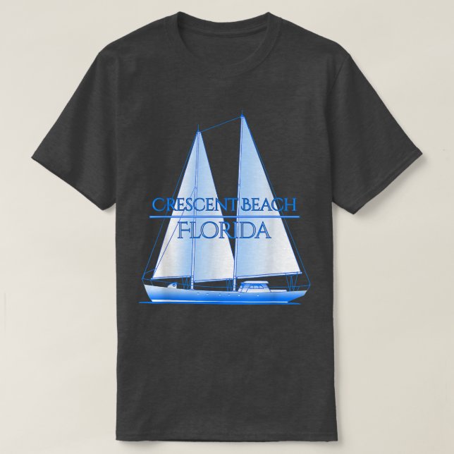 Crescent Beach Florida Coastal Nautical Sailing Sa T Shirt (Design framsida)