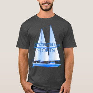 Crescent Beach Florida Coastal Nautical Sailing Sa T Shirt