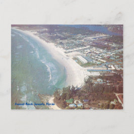 Crescent Beach, Sarasota Florida vintage Aerial Vykort