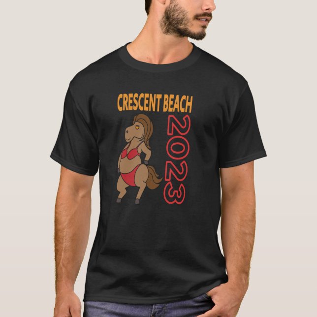 Crescent Beach Vacation 2023 Family Resa T Shirt (Framsida)
