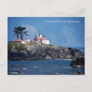 Crescent City, CA Lighthouse på ett vykort