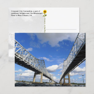 Crescent City Connection, New Orleans, LA - Vykort