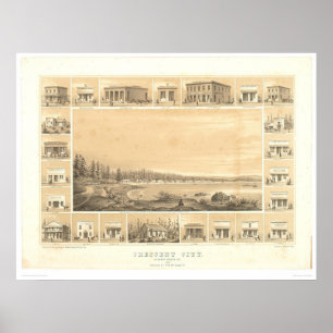 Crescent City. Panoramisk Karta 1857 (0465A) Poster