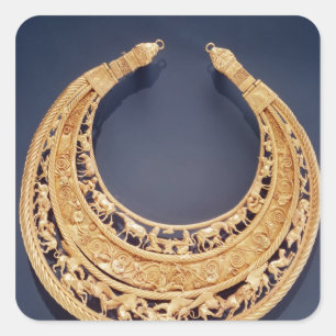 Crescent-formad pectorisk från Tolstaya Mogila Fyrkantigt Klistermärke