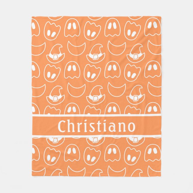 Crescent Ghost Orange Fleece Blanket (Framsidan)