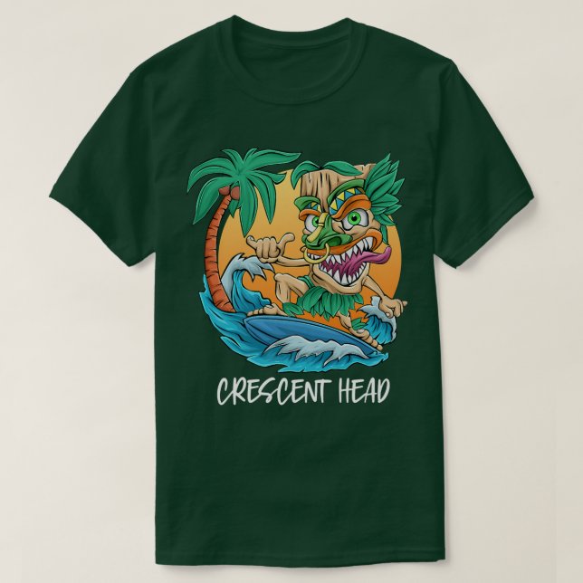 Crescent Head Australian Handflatan Träd Surfing B T Shirt (Design framsida)