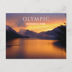 Crescent Lake, Solnedgång, Olympic National Park, Vykort