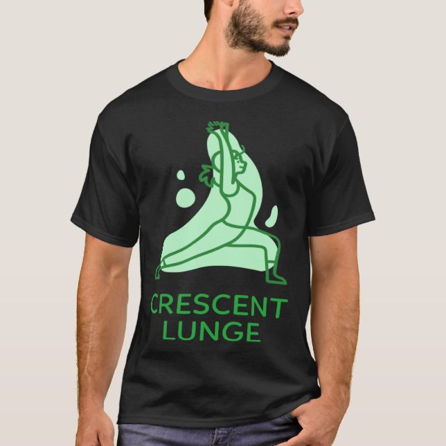 Crescent Lounge Anjaneyasana Yoga Pose T Shirt (Framsida)