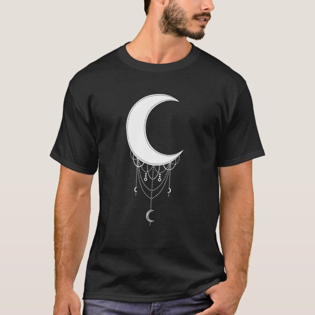 Crescent Måne Aesthetic Goth Soft Grunge Gothic Wi T Shirt (Framsida)