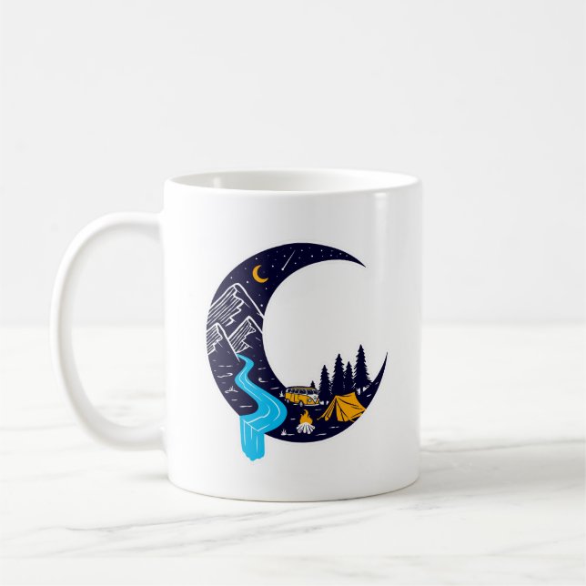 Crescent Måne Äventyr Camping Kaffemugg (Vänster)