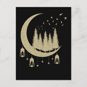 Crescent Måne Birds Andlig Nature Älskare Vykort