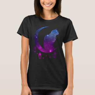 Crescent Måne Cat Mystical Pastel Goth Andlig T Shirt