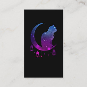 Crescent Måne Cat Mystical Pastel Goth Andlig Visitkort