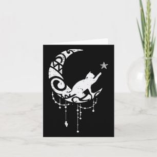 Crescent Måne Cat Star Mystical Celestial Women Gi Kort