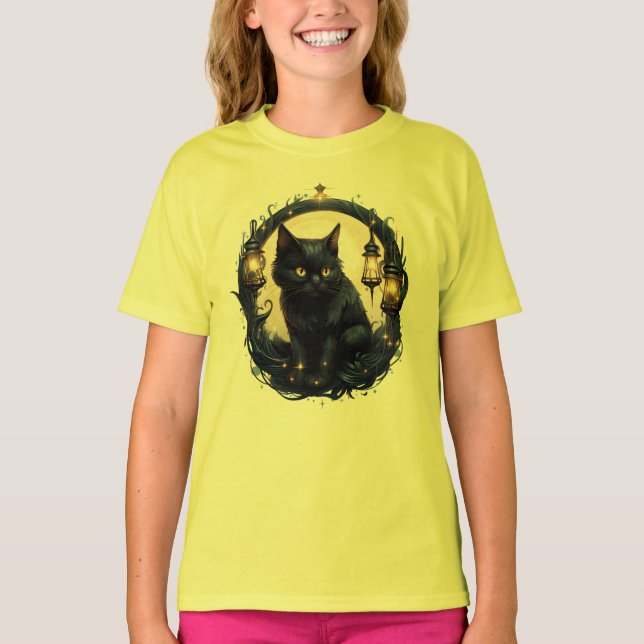 Crescent Måne Cat T Shirt (Framsida)
