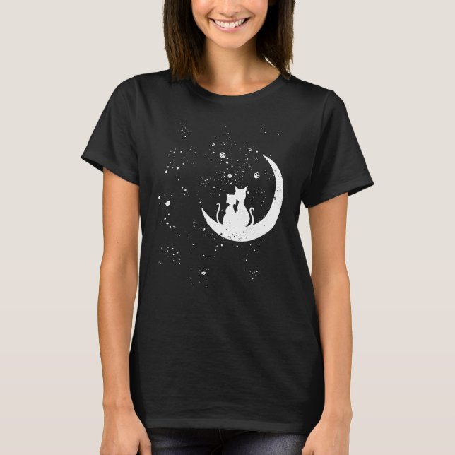Crescent Måne Cats T Shirt (Framsida)