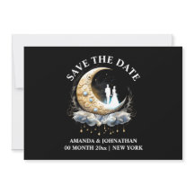 Crescent måne celestial elegant ornate luna 5x7