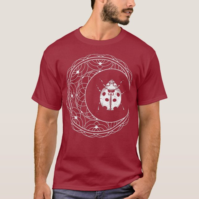 Crescent Måne entomolog Ladybug Insekt Pagan T Shirt (Framsida)