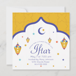 Crescent Måne & Fanous Ramadan Inbjudningar
