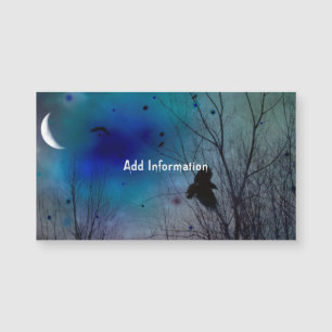 Crescent Måne Fantasy Kråka Art
