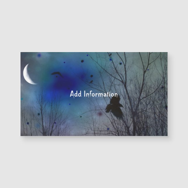 Crescent Måne Fantasy Kråka Art (Framsida)
