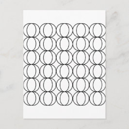 Crescent Måne Geometric Mönster Black and White Vykort