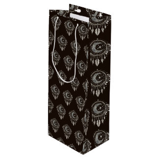 Crescent Måne Golden Dream Catcher på svart